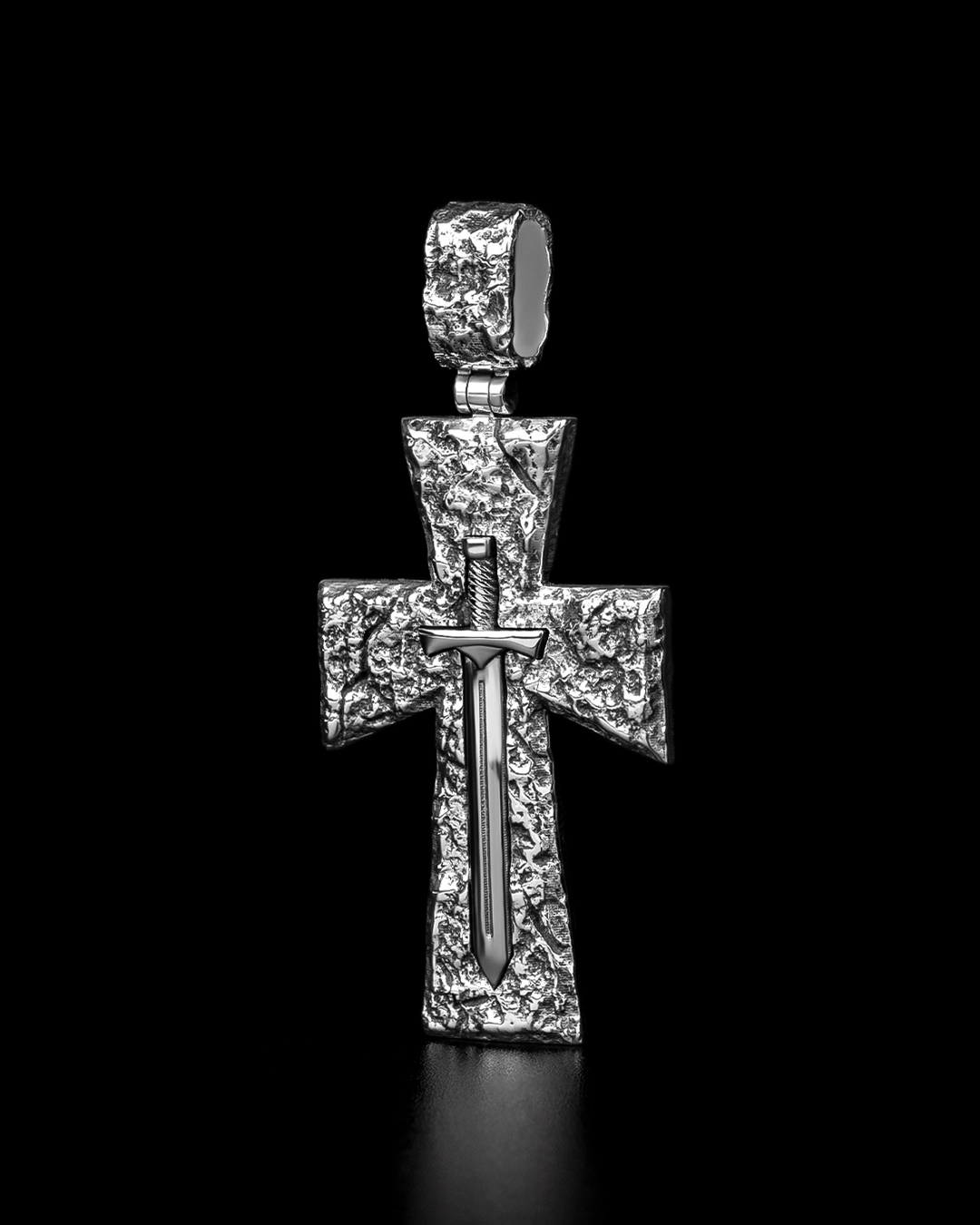Крестик с чернением, серебро 925 пробы