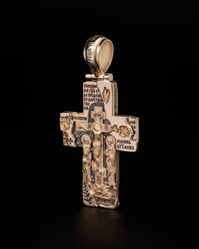 Крестик с Иоанном Богословом, серебро 925 пробы