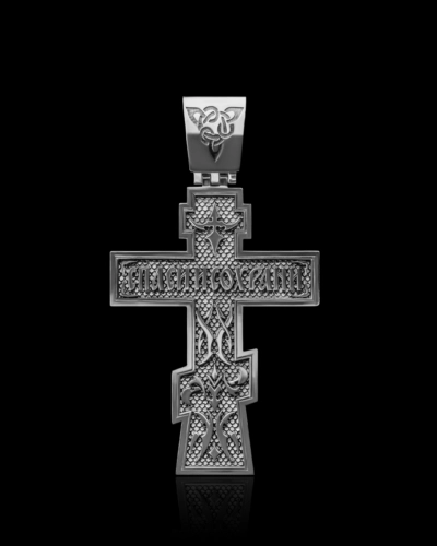 Крестик "Спаси и сохрани", серебро 925 пробы