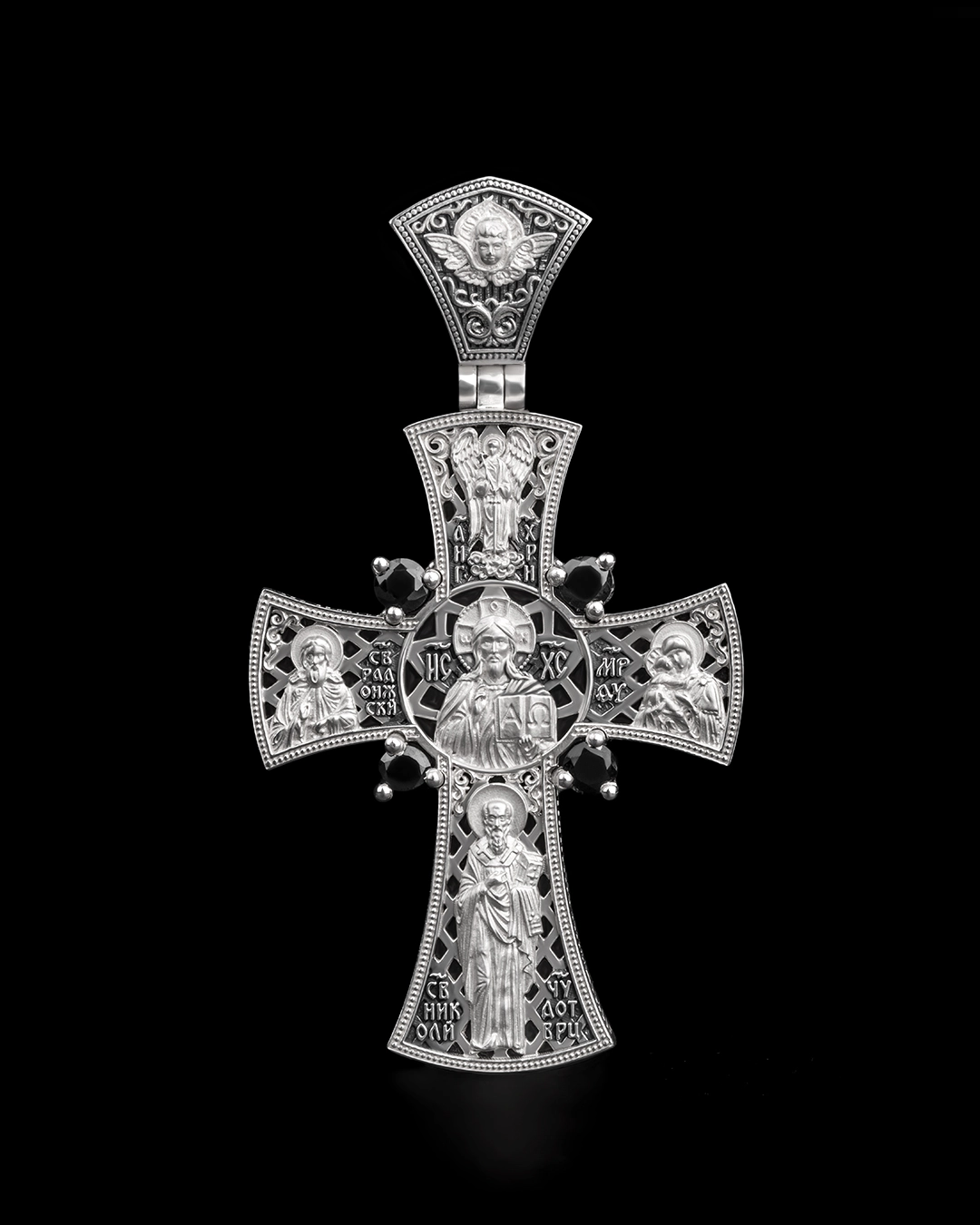 Крестик с Иисусом Христом, серебро 925 пробы