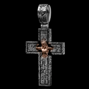 Крестик с Иисусом Христом, серебро 925 пробы